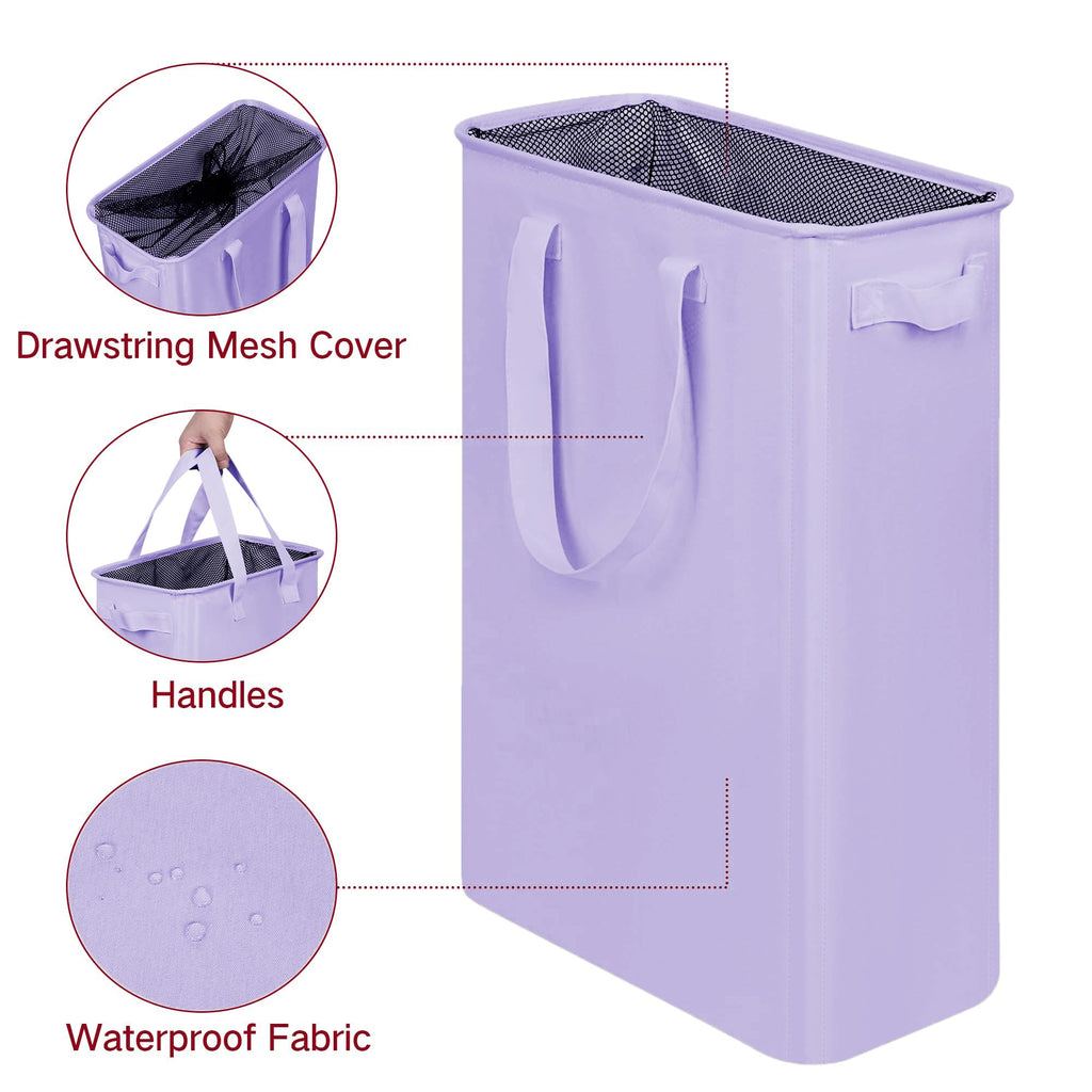 Slim Laundry Hamper Narrow Laundry Basket with Handles