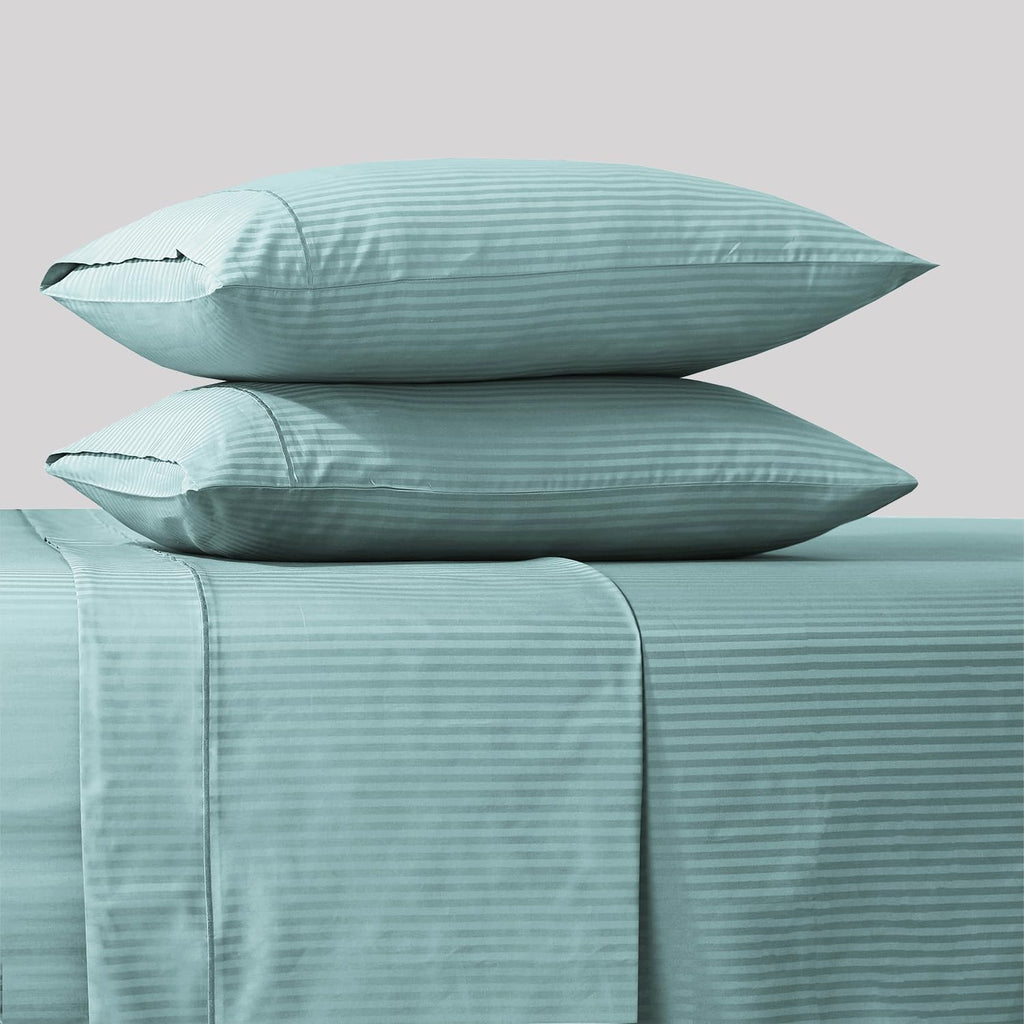 & Stitch 500 TC King Bed Sheet Set, 100% Cotton Soft Breathable Bedsheets, 4 Piece 18" Deep Pockets Sateen