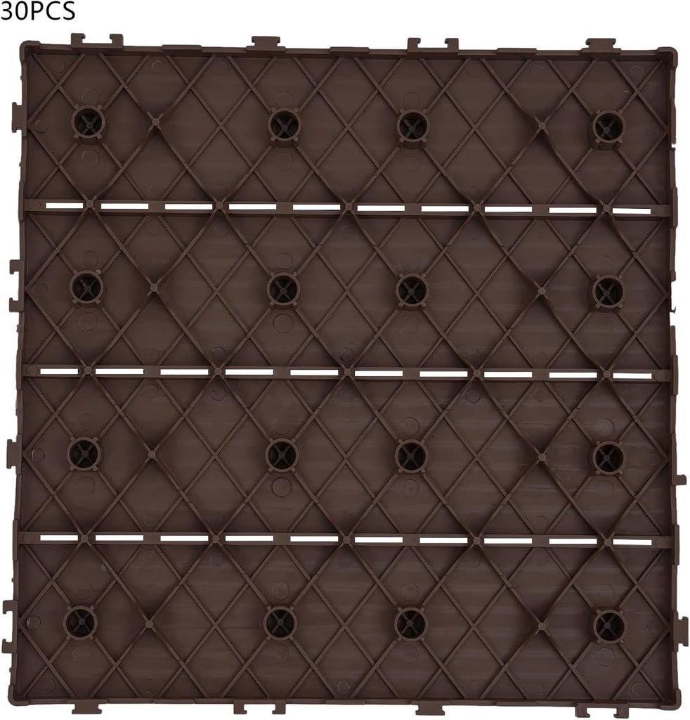 Interlocking Deck Tiles, 30Pcs 11.8"x11.8" Outdoor Water-Repellent Flooring Tiles Plastic Interlocking Patio Deck Tiles