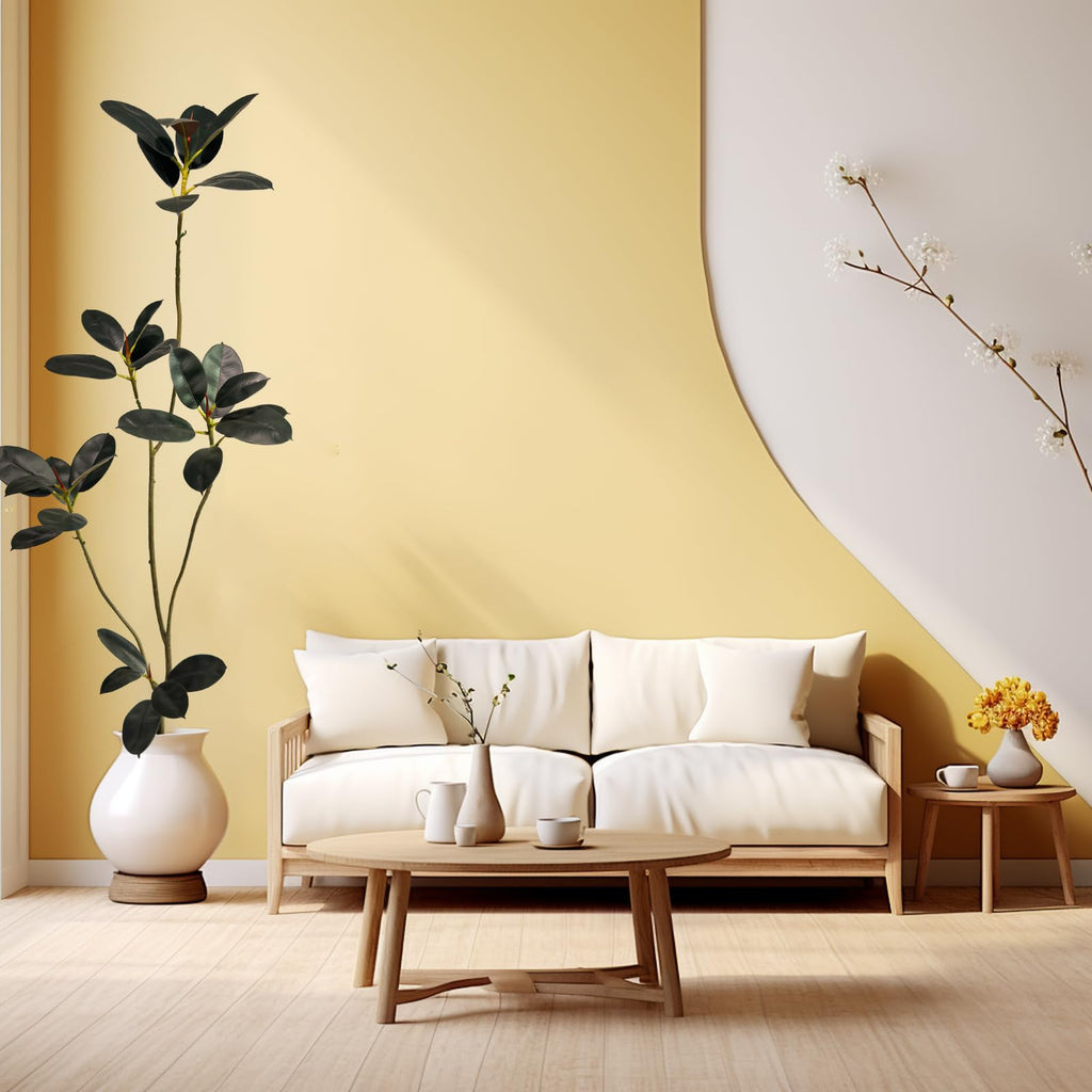 Artificial Rubber Tree 6ft Tall Indoor Plant