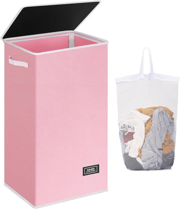 100L Laundry Hamper with Lid, Large Collapsible Laundry Basket