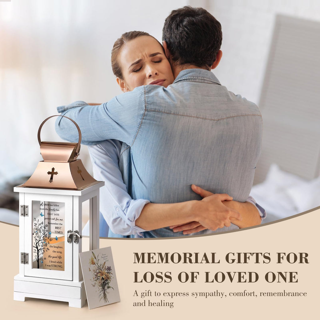 Memorial Lantern with Drawer, Sympathy Gift for Loved One