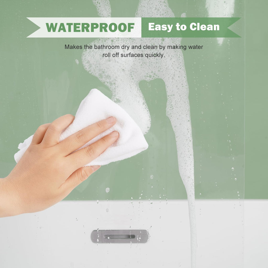 72 x 86 inches Extra Long Shower Curtain Liner, Simple Plastic Clear Bathroom Curtain Waterproof Shower Curtain with 5