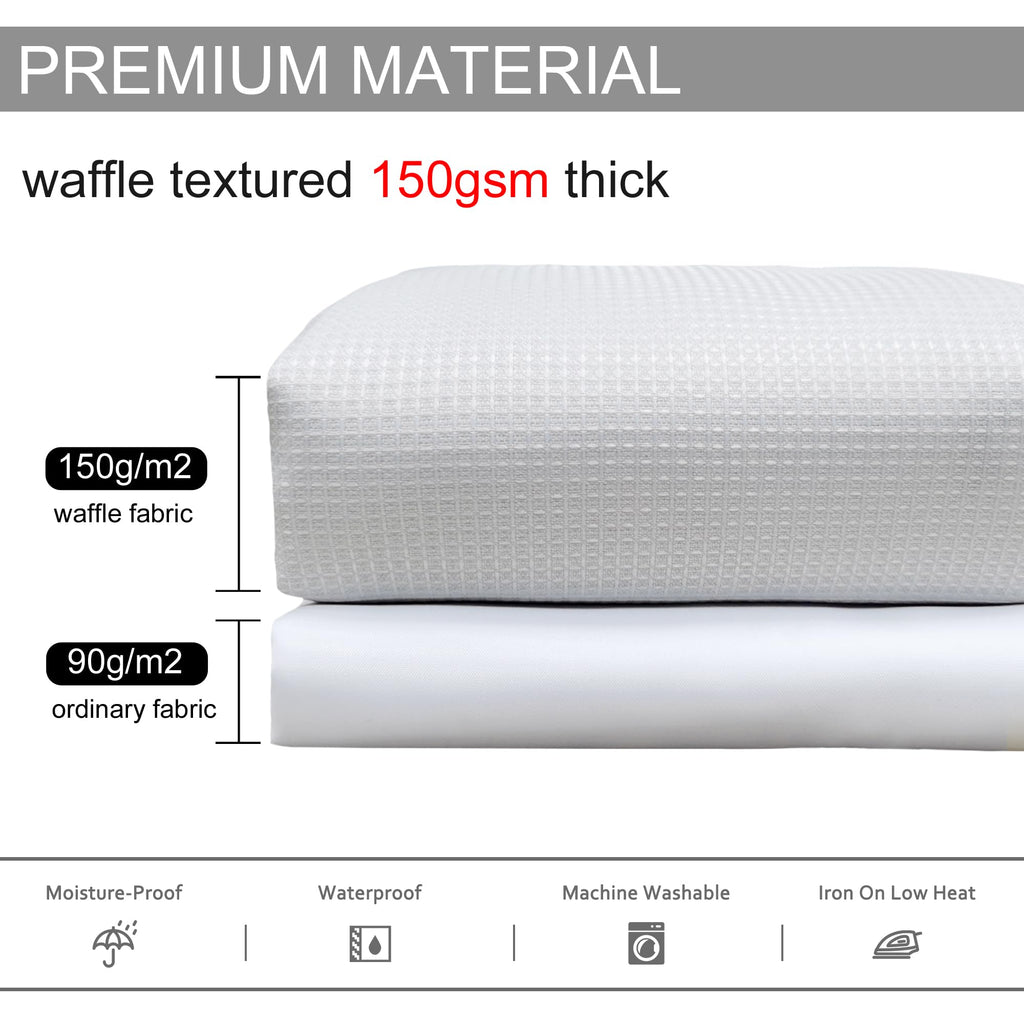 Waffle Boho Green Shower Curtain Thick Weighted Heavy Bathroom Curtain Set