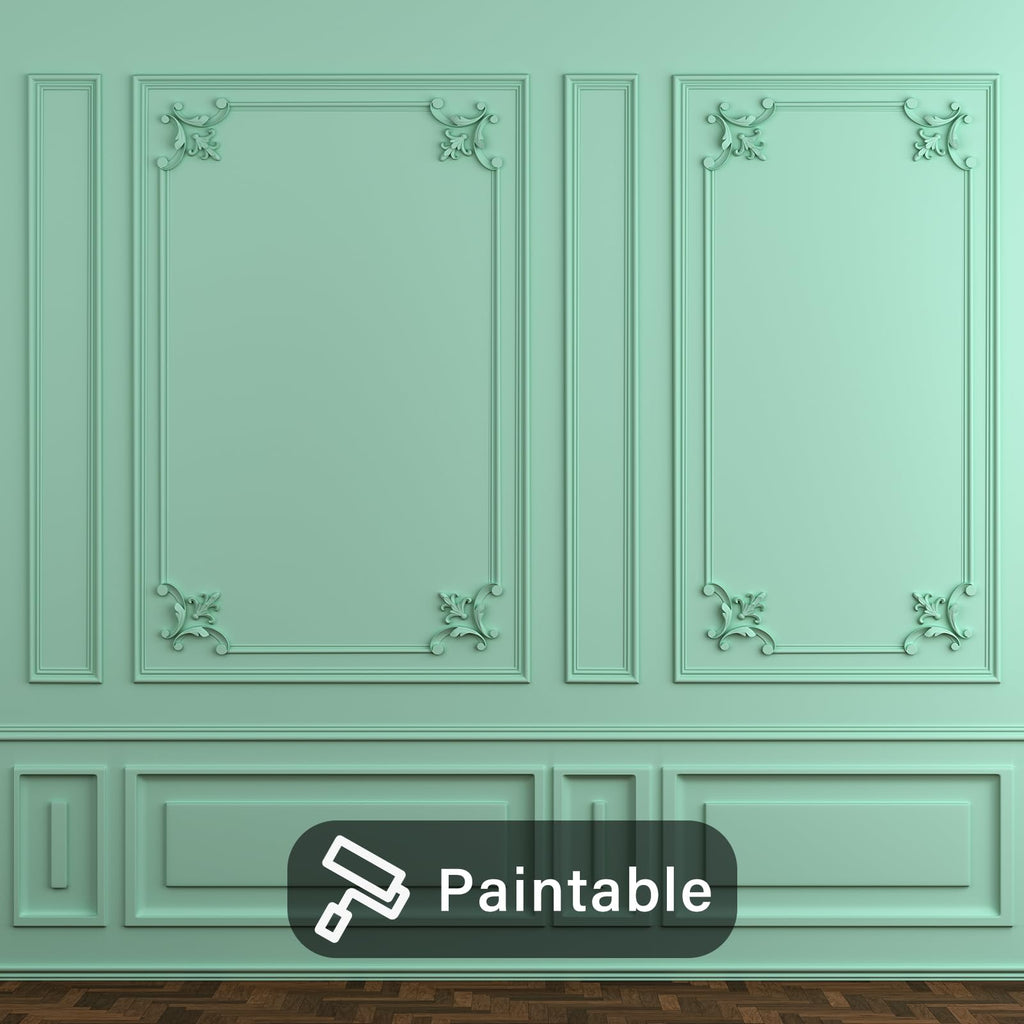 4pcs Corner Wall Molding, French Wainscoting Panel, Fleur De Lis
