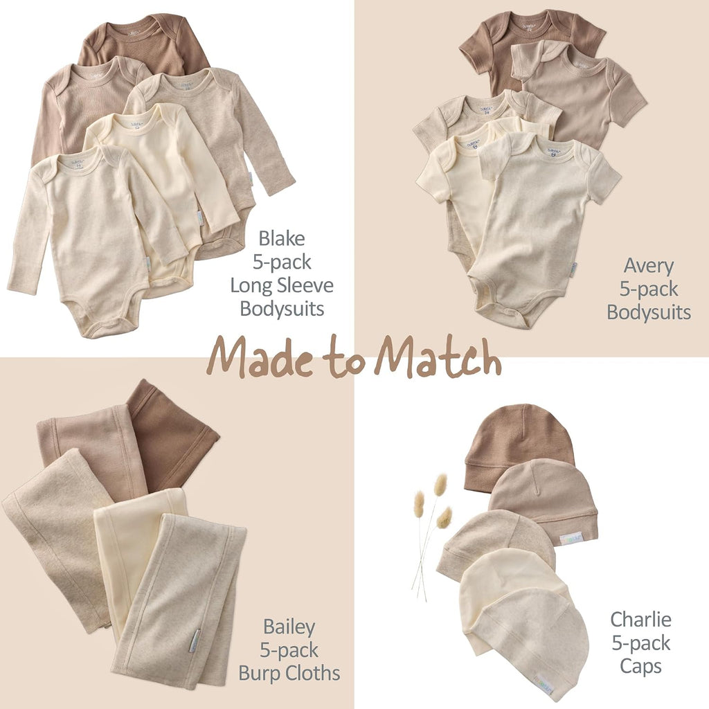 Blake Pack Long Sleeve Bodysuits 100% Organic Cotton, Unisex