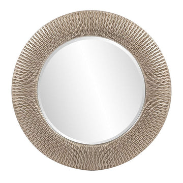 Elliott Bergman Big Round Mirror for Wall Decor, Silver Glossy Mirror with Starburst Effect, Modern Large Circular