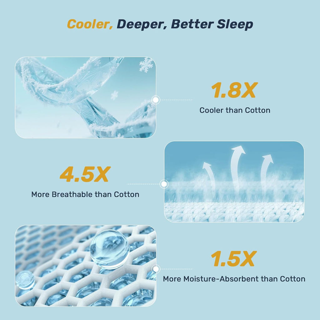 Ultra Soft Cooling and Waterproof King Mattress Pad for Hot Sleeper | 5-Layers Noiseless Machine Washable Mattress