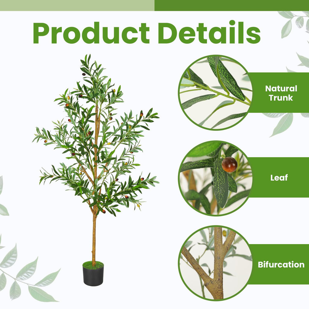 7FT Artificial Olive Tree Indoor Tall Faux
