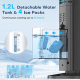 Windowless Portable Air Conditioners, 35" Evaporative Air Cooler w/3 Speeds, 25ft Remote&Touch Control, Timer