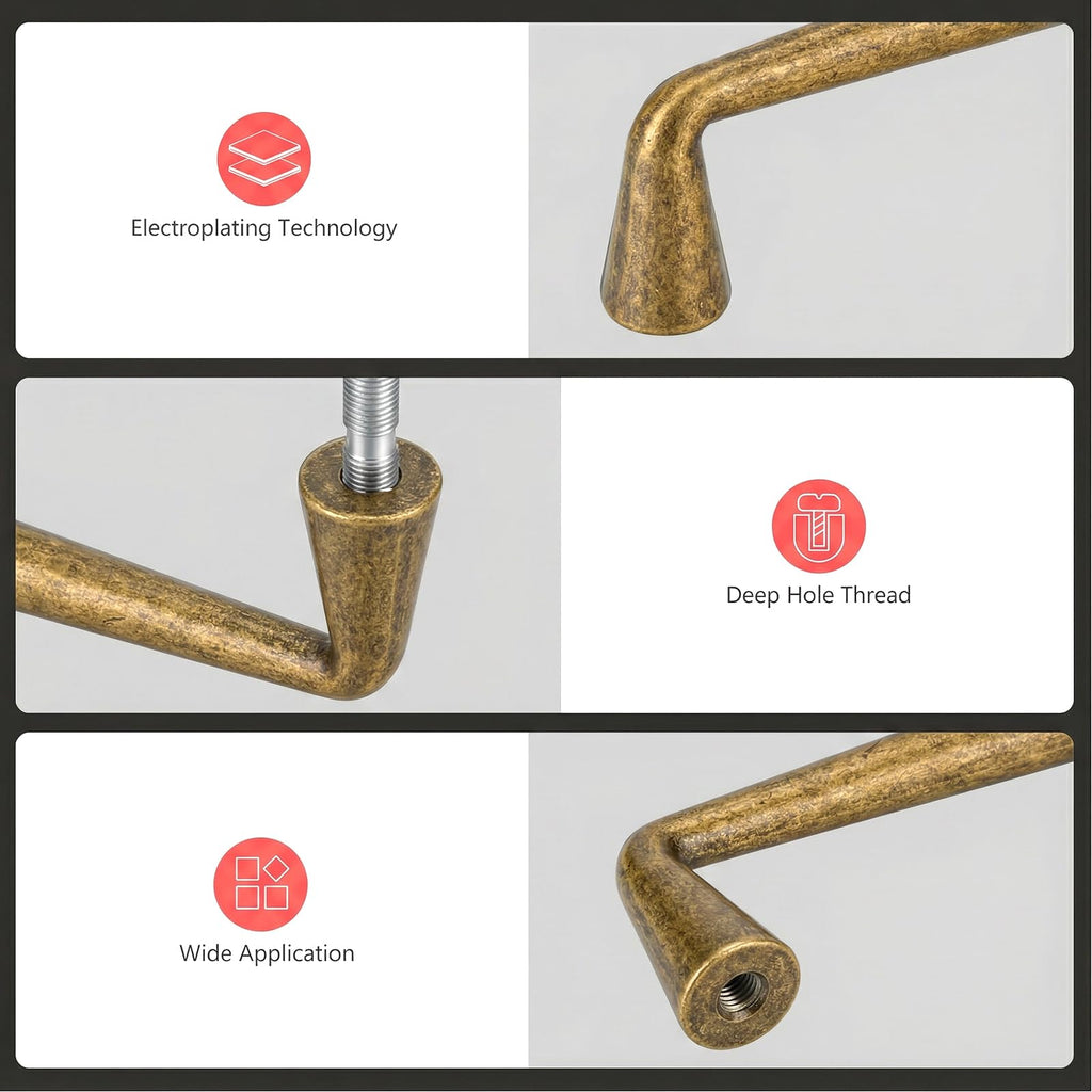 10 Pack 5in Vintage Brass Cabinet Pulls Kitchen Cabinet Handles