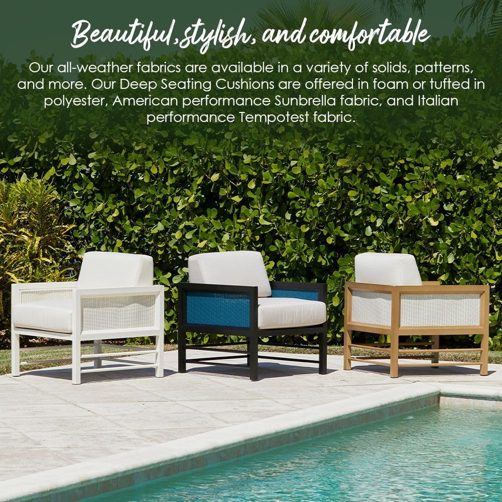 Deep Seating Foam Cushion Set | 24" x 27" Seat | All-Weather Spun Polyester Fabric | Water and Fade-Resistant |