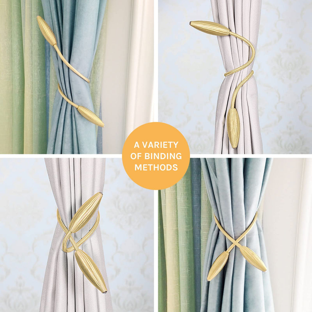 DIY Curtain Tiebacks Clips Crystal Decorative Creative Twist Drape Tie Backs European Style Random Modelling - 2 Pack