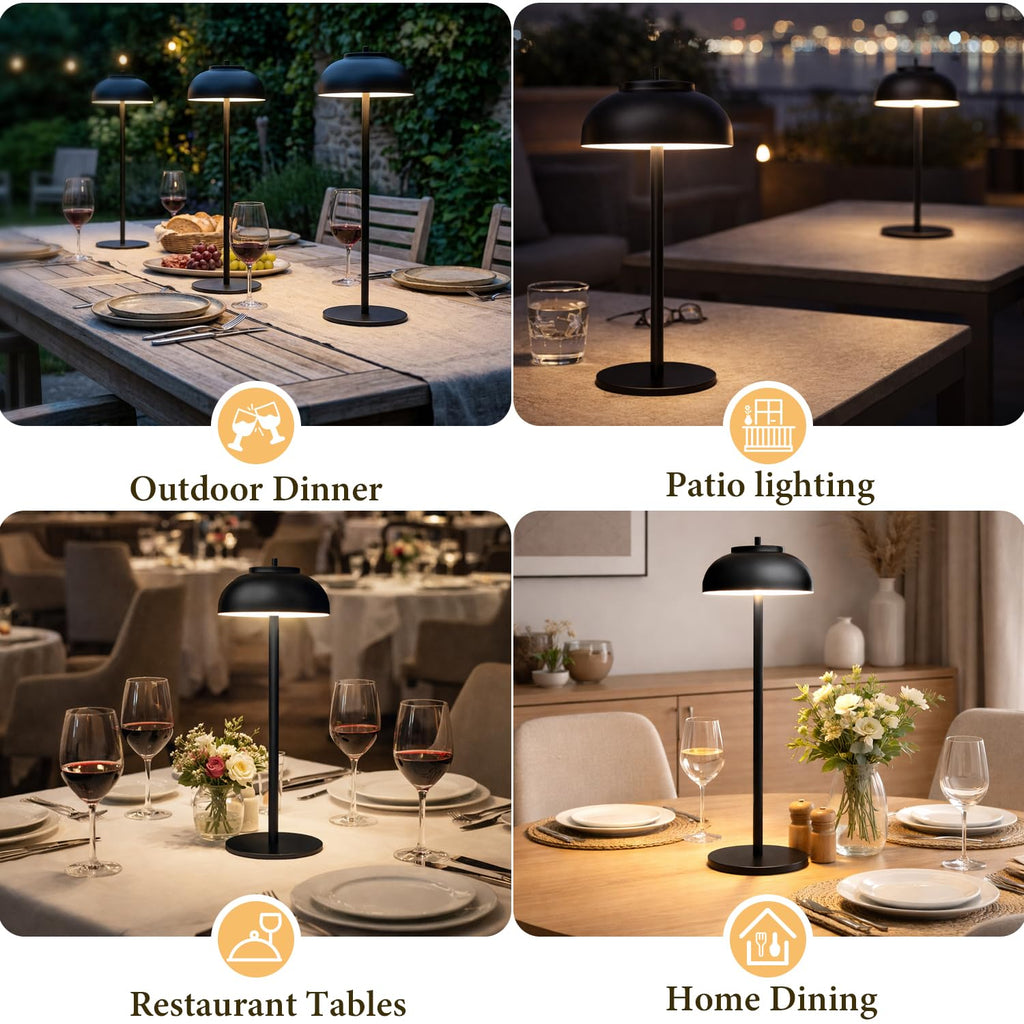 Cordless Table Lamps Rechargeable,Battery Operated Light LED 2 Pack