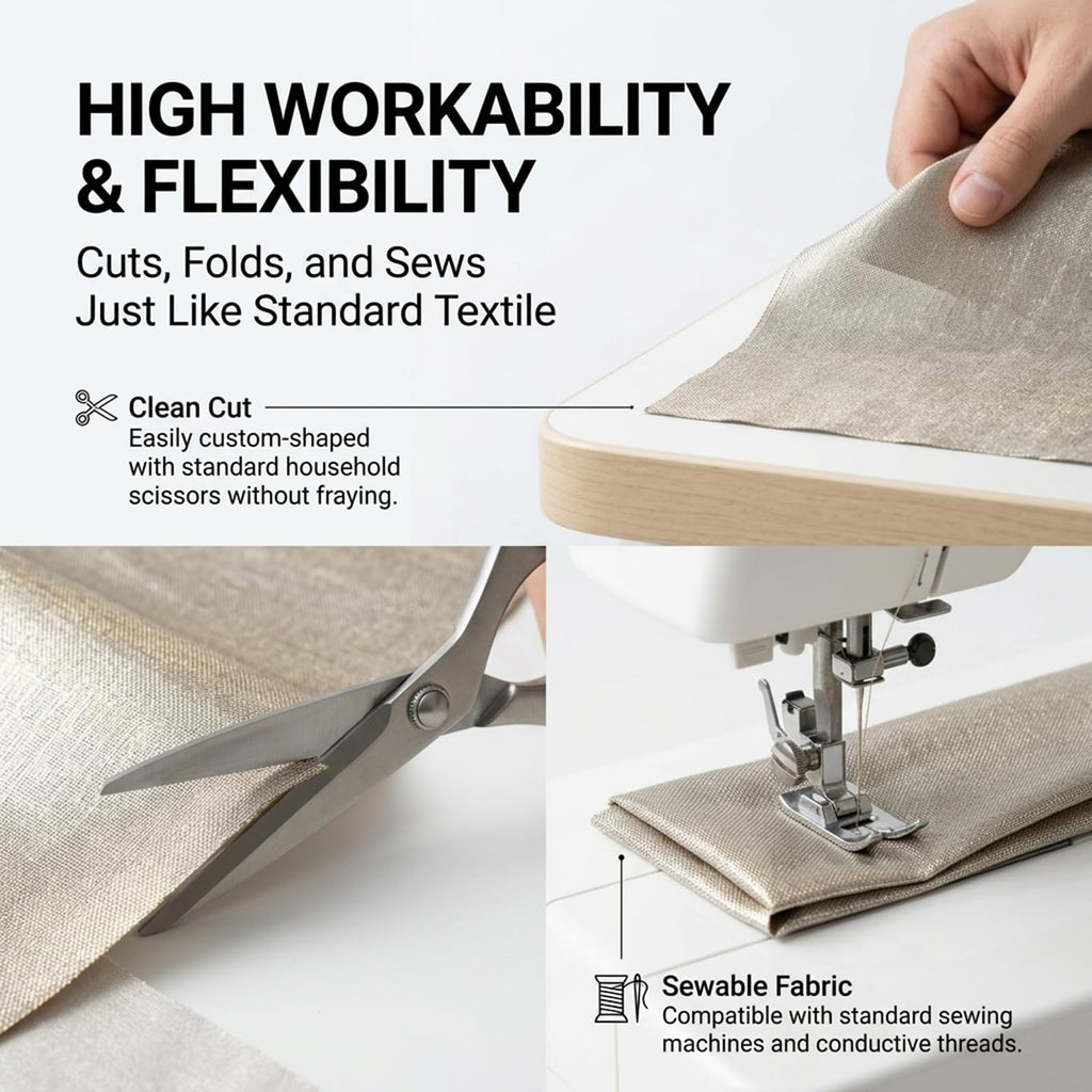 Faraday Fabric Roll (43" x 118") - Conductive EMI Isolation Cloth & EMF Shield Protection, Electromagnetic