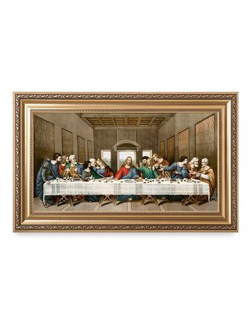 The Last Supper Wall Art Framed in Champagne Gold, 36x22