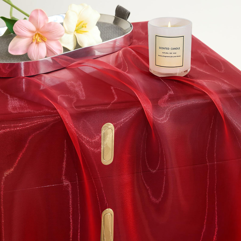 Red Sheer Organza Fabric by The Yard, 3Yards x 60In Wide