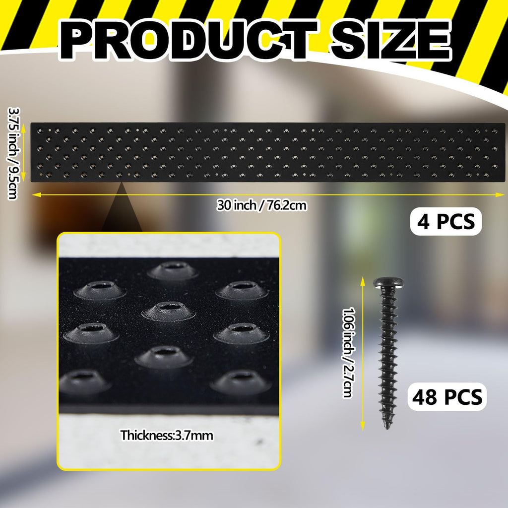 4 Pcs Aluminum Non Slip 30 x 3.75 Inch Metal