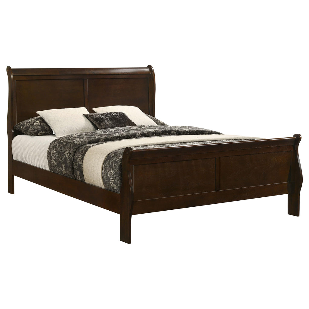 Louis Philippe Eastern Sleigh Bed, Cappuccino 202411KE
