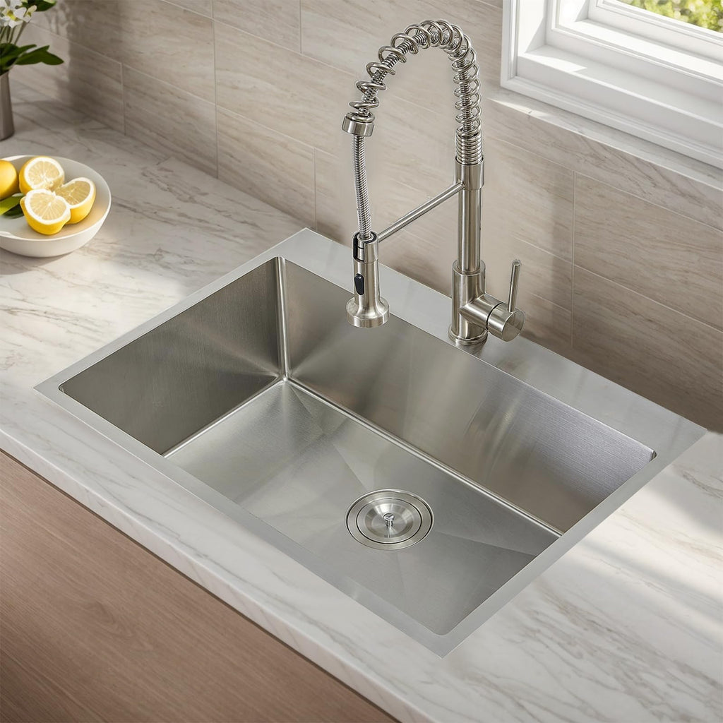 28x18 Inch Drop in, Top Mount, Brushed Nickel