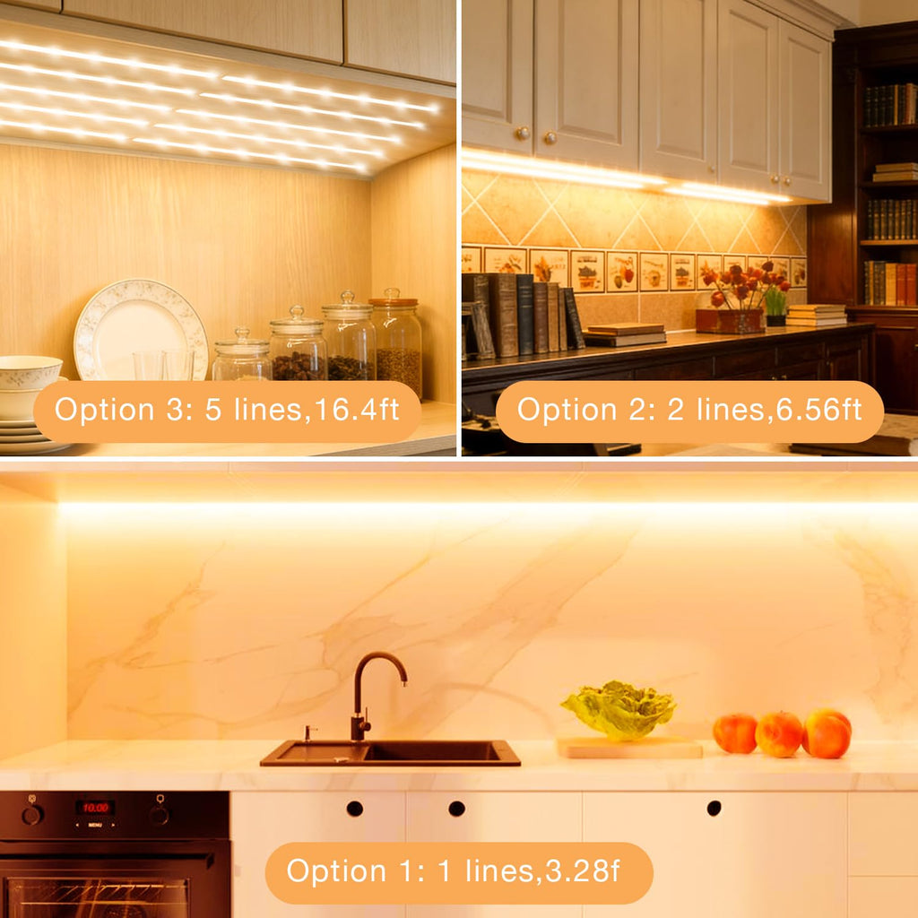 Under Cabinet Lighting Kit,8 PCS White LED Strip Lights with APP