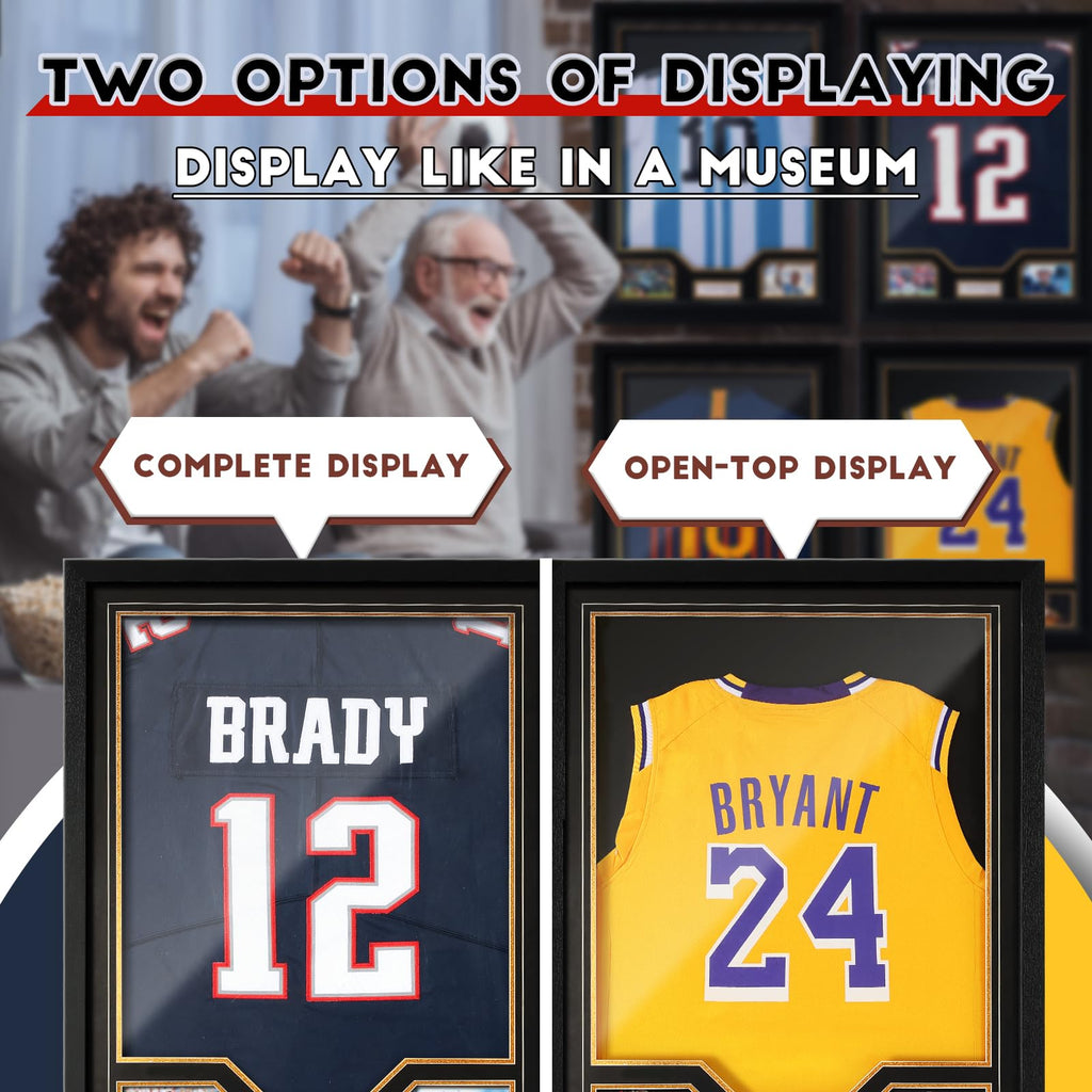 Jersey Frame Display Case, Large Clear Acrylic Shadow Box with UV Protection for Baseball Basketball Football Soccer
