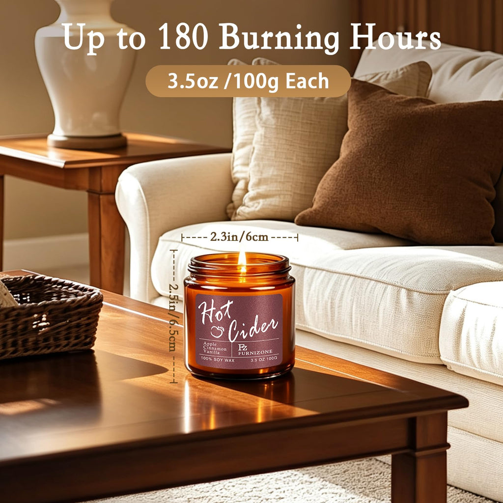 6 Fall Candles Set, Fall Scented Candles Scented, 180 Burning Hour