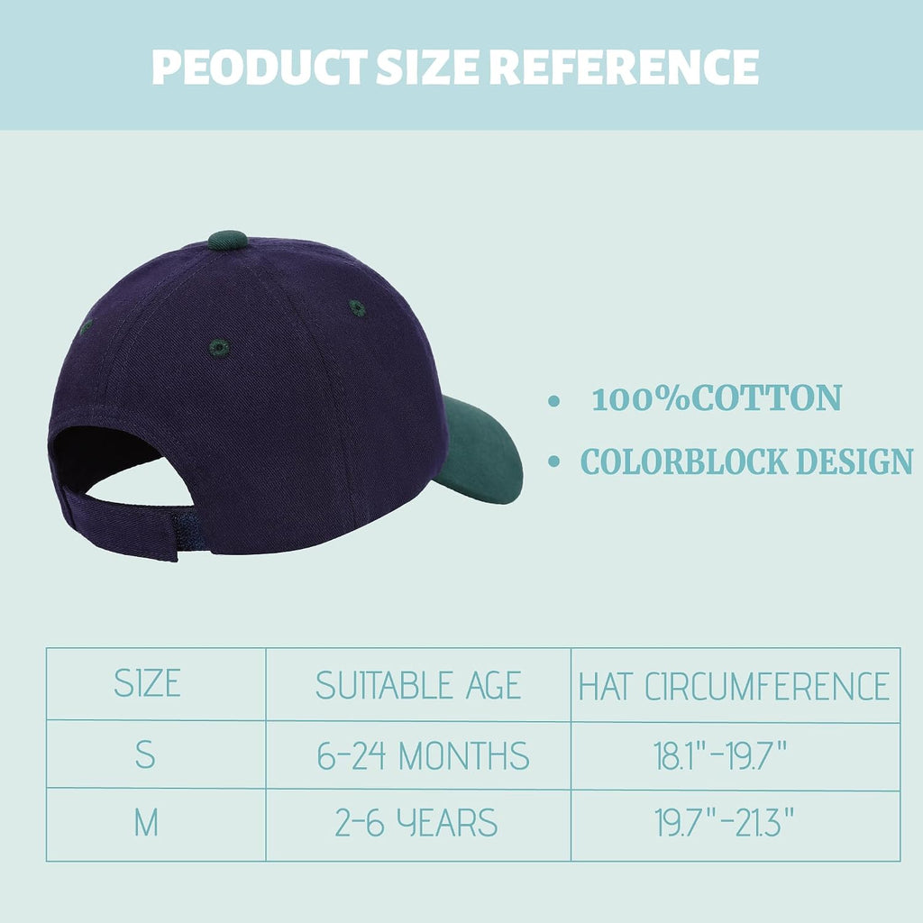Baby Baseball Hat Toddler Baseball Cap Colorblock Cotton Girl Boy Sun Hats Adjustable Size Summer Spring Autumn