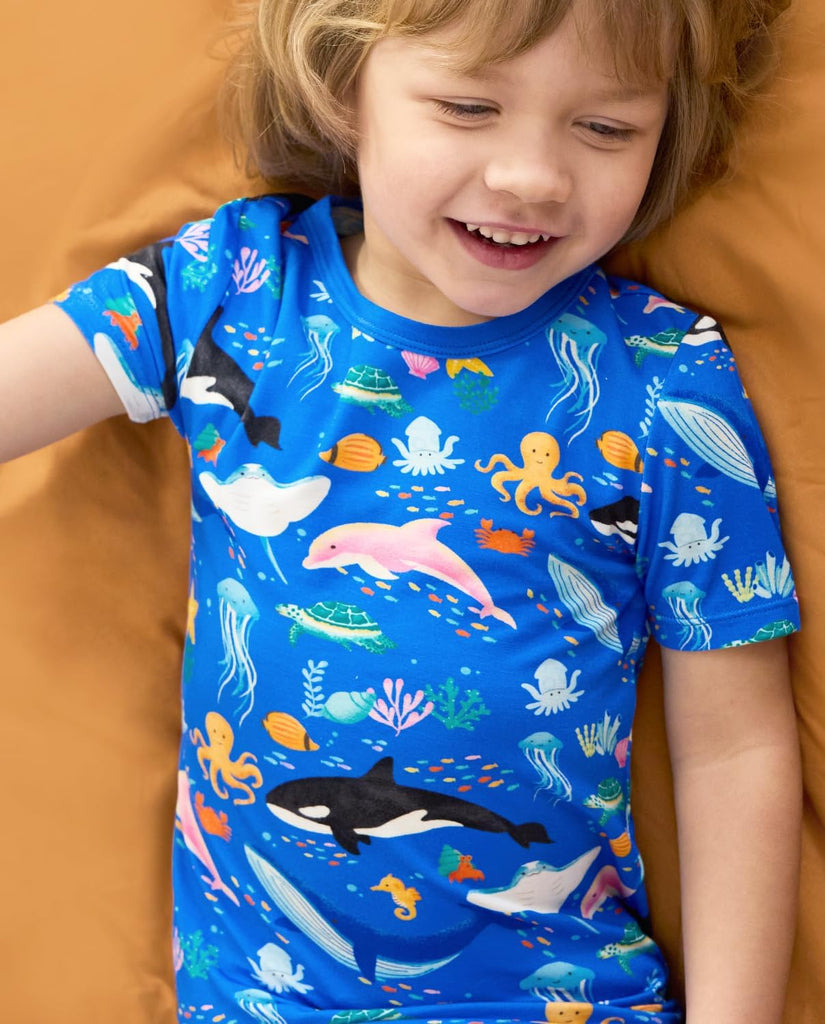Bamboo Viscose Toddler Boys Pajamas Set, Short Sleeve Kids