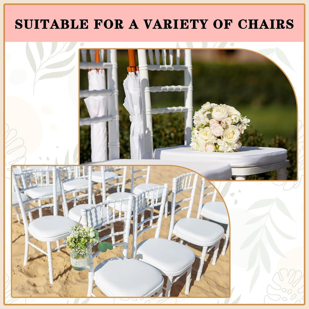 12 Pieces Wedding Ballroom Chair Cushion 15 x 15 Inch, White