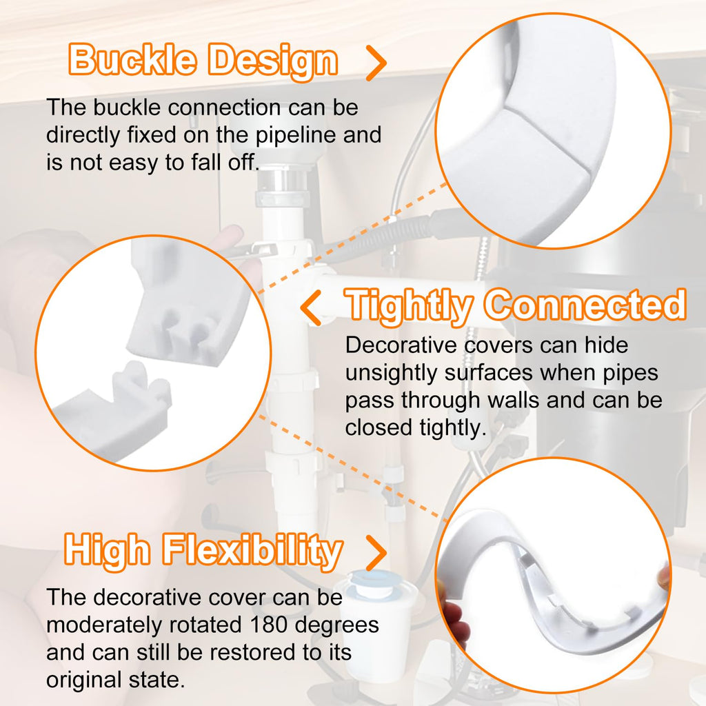 4Pcs Fit 0.98" Outer Diameter Flange Water Pipe Cover Decoration
