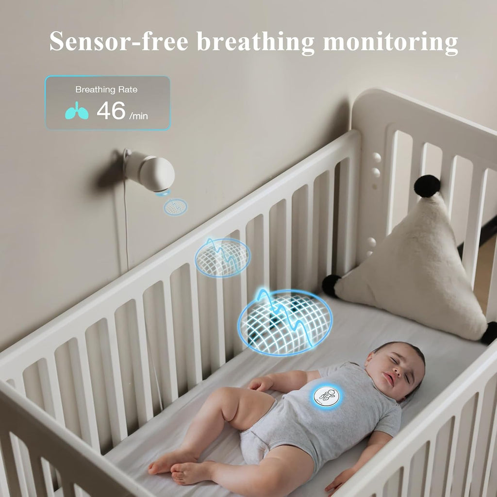AI 2.5K PTZ Baby Camera Monitor with Sensor-Free Sleep Movement Detection, Smart Security Indoor Video Camera