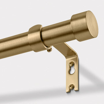 Warm Gold Curtain Rod 48 to 84 Inch, Heavy Duty Brass Curtain Rods for Window, 1" Diameter Adjustable Window