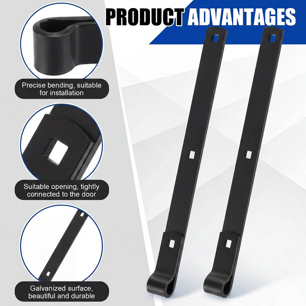 4 Pack 16" Zinc Strap Hinge Heavy Duty for Gate, Barn, Shed, Black