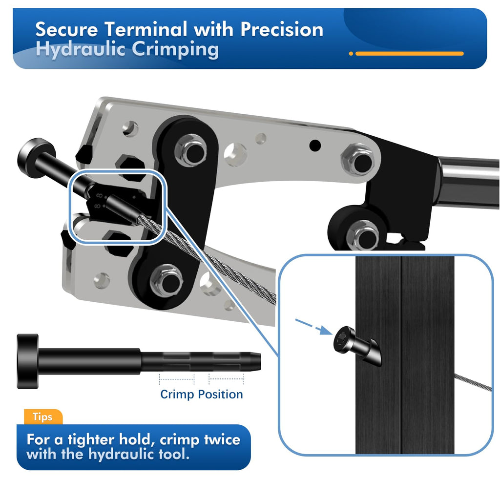 26Pack Black PVD Technology Invisible Cable Railing Kits, Marine Grade T316 Swage Tensioner and Terminal Hidden for