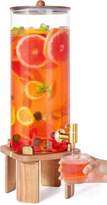2 Gallon Large Drink Dispenser for Parties,Beverage Dispenser with Stand