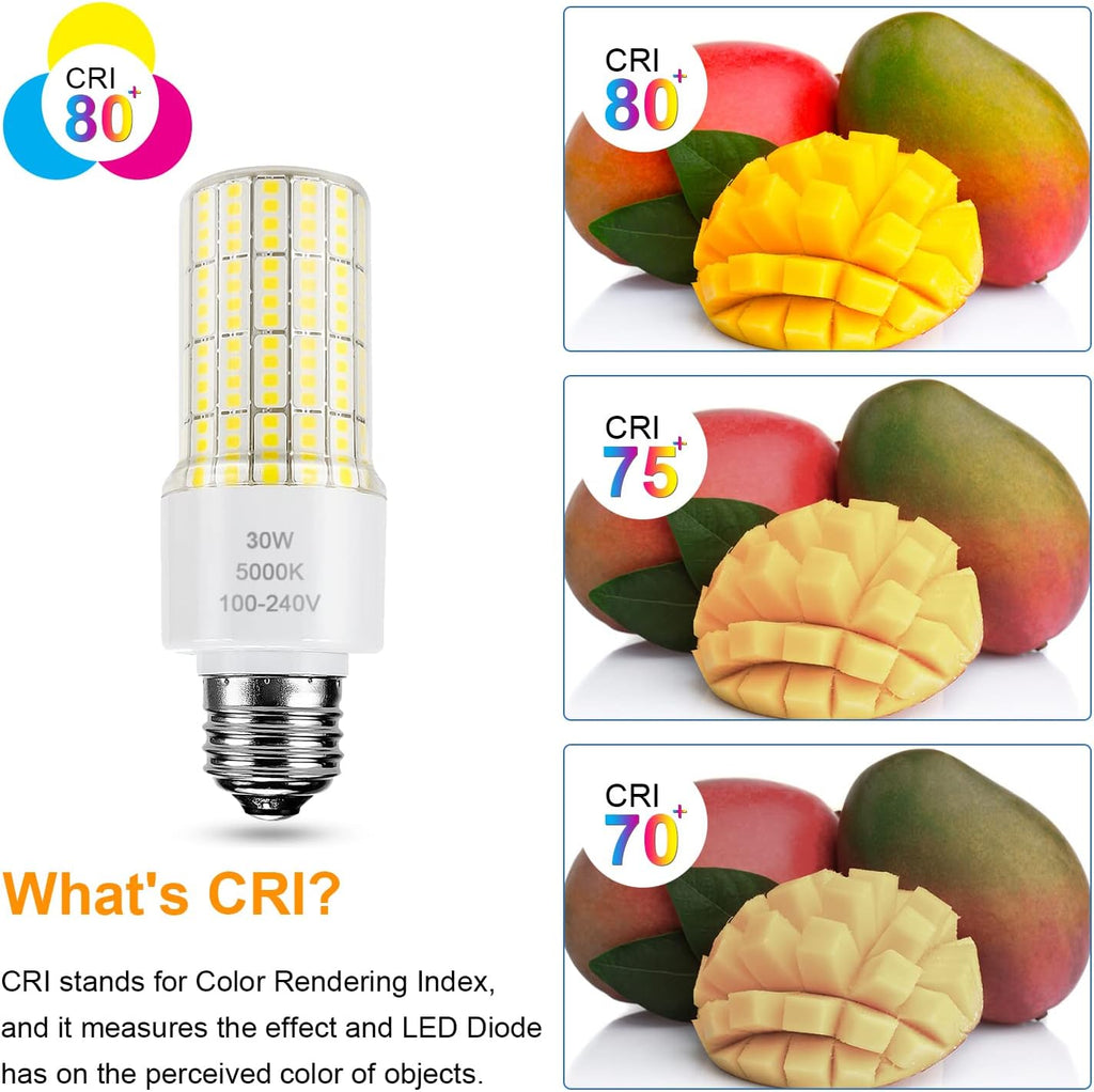 2 Pack Led Light Bulb Equivalent 250w Led bulbs 3750 Lumen 5000K Cool Daylight White 30W Waterproof Led Corn Light