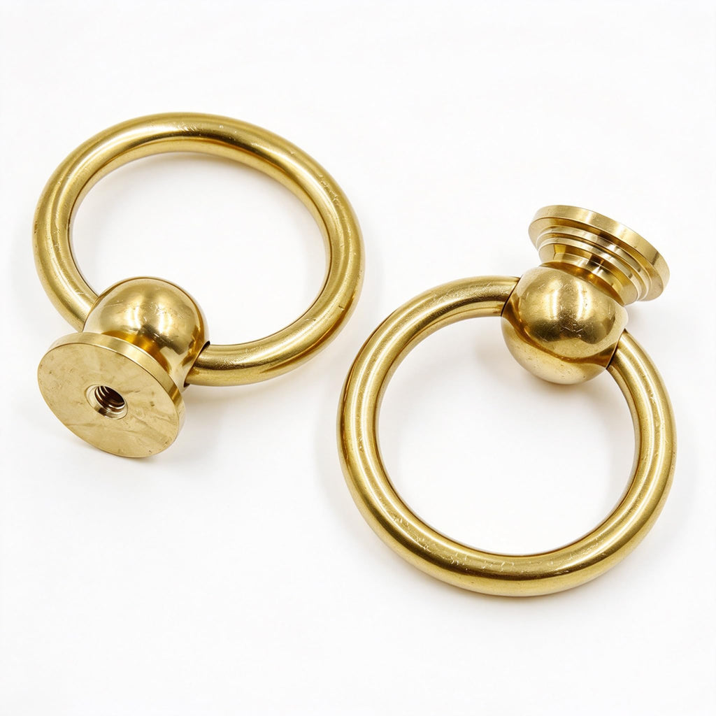 Brass Drop Ring Pulls, 1.6 Inch Antique, 2Pcs