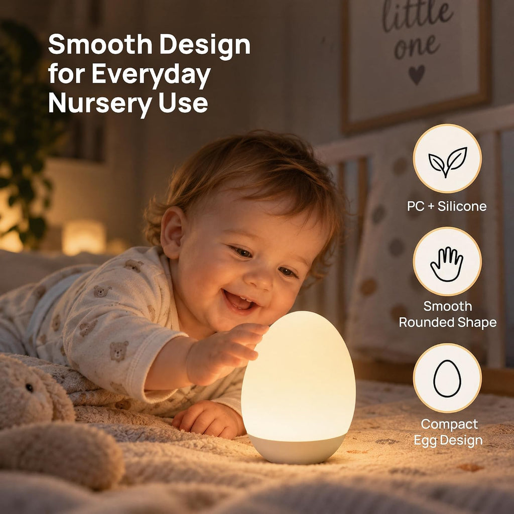 Baby Night Light, Egg Light, 7 Colors, Stepless Dimming