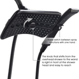 High Pressure Shower Head with Handheld, Oil Rubbed Bronze Dual Showerhead Combo with Rainfall Spray