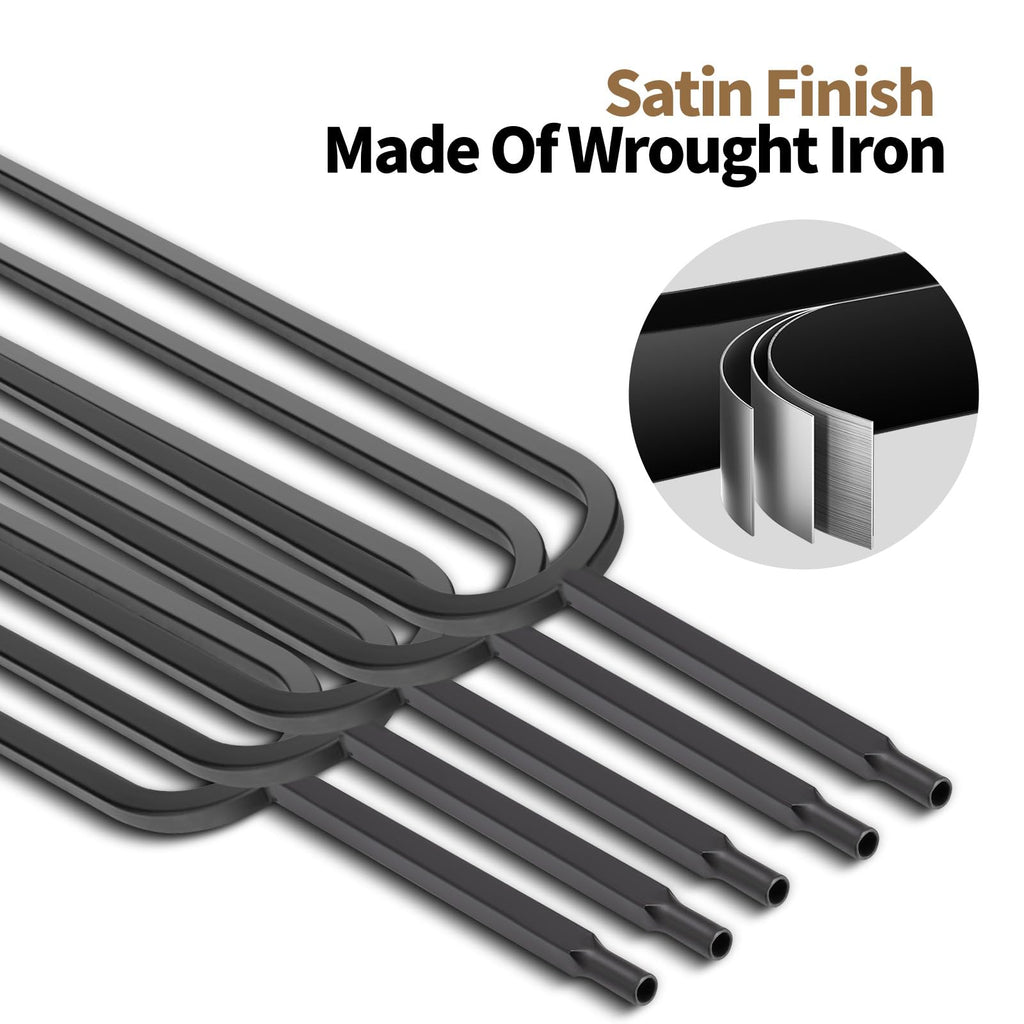10 Pcs Iron Balusters for Staircase - 44 Inches Wrought Iron Balusters, Balusters for Staircase Interior Satin Black