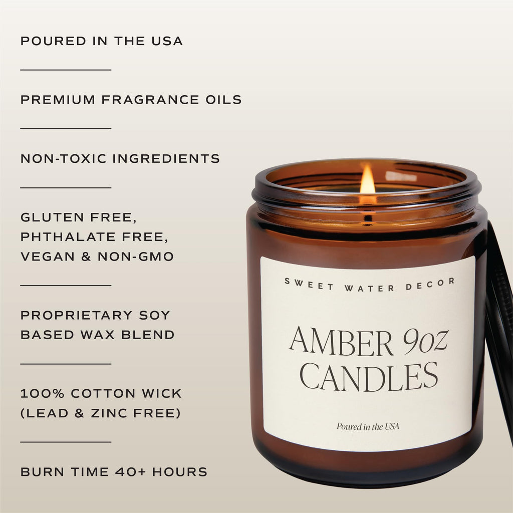Fraser Fir Candle, 9oz Amber Glass Jar, Winter Scent