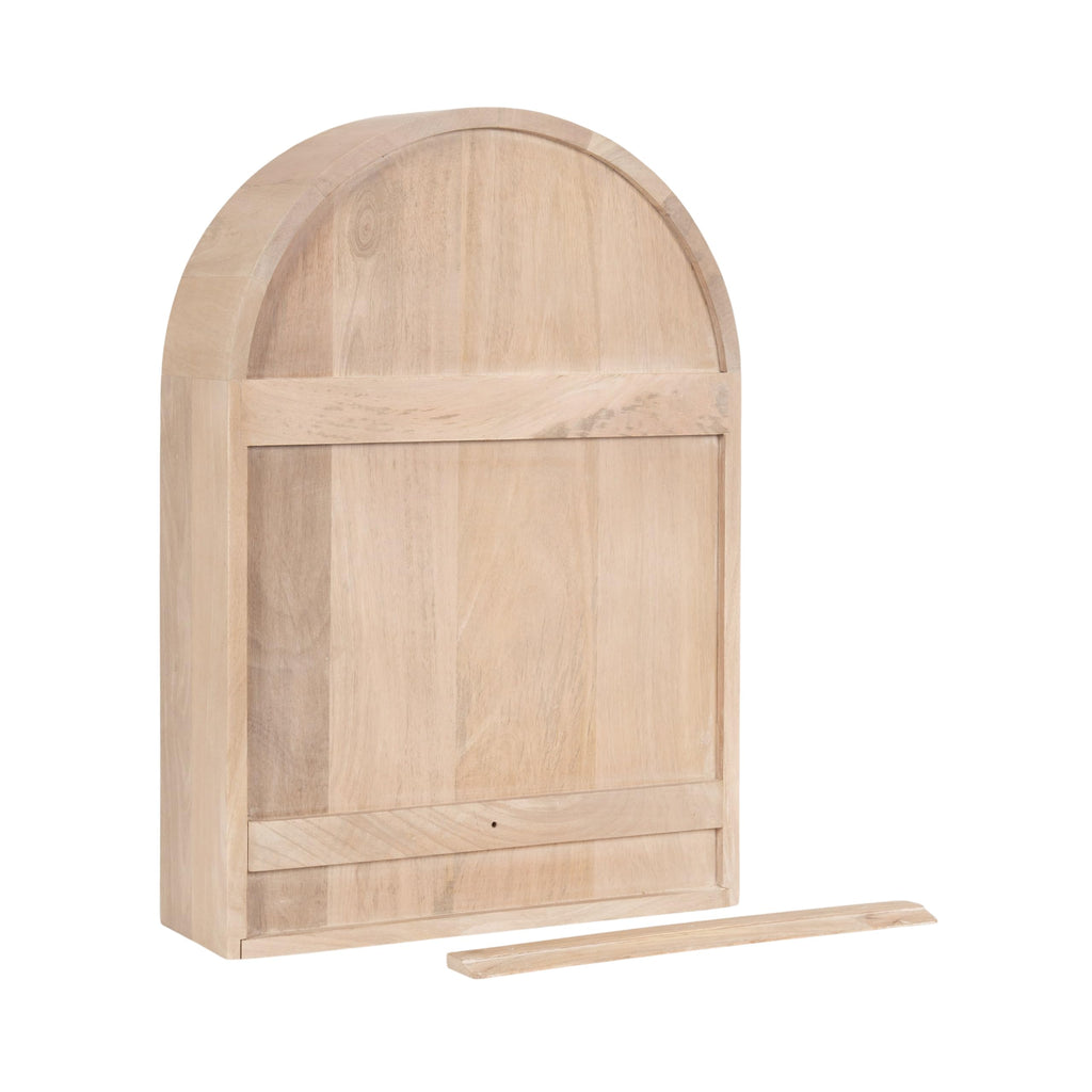 Arcott Modern Arched Wall Shelf, 18 x 26, Natural Wood, Transitional Arch Wall Shelves for Over-the-Toilet Storage or