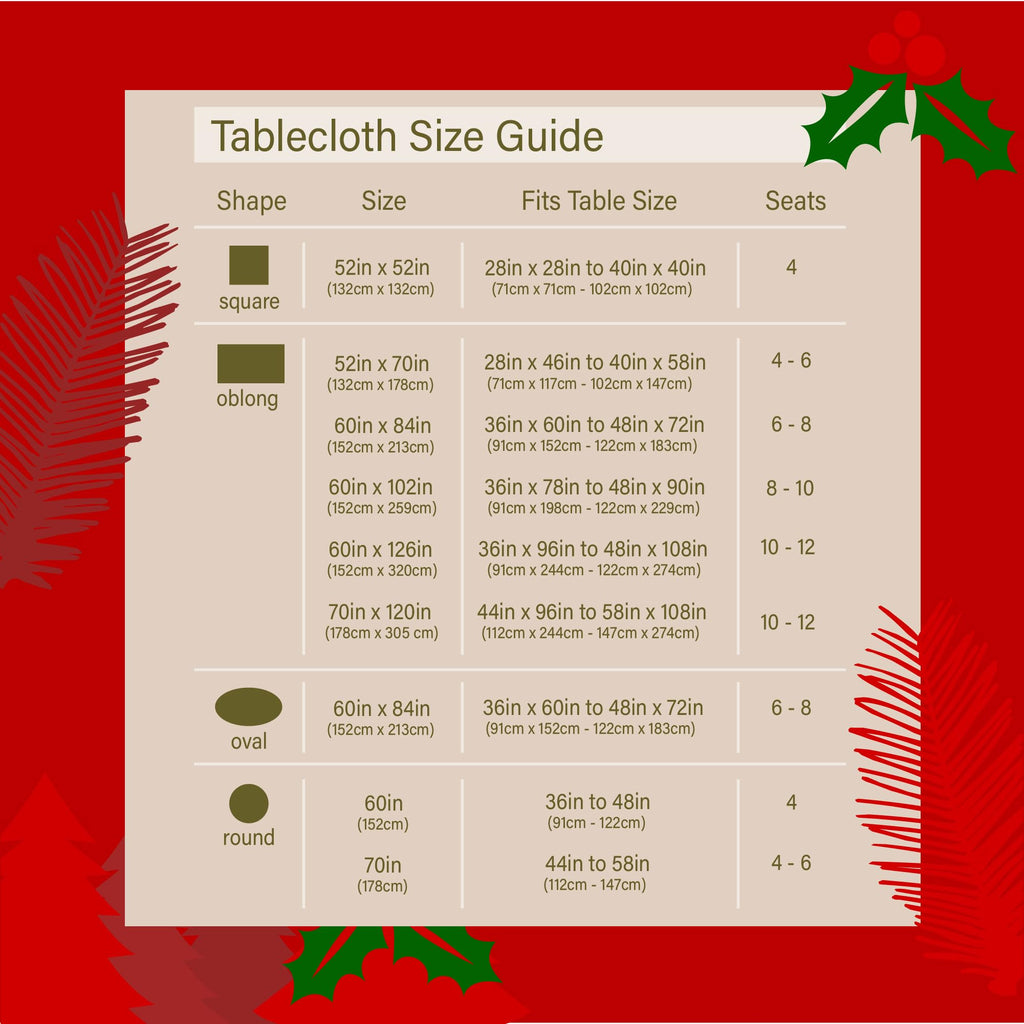 Christmas Ribbon Tablecloth (60 x 84 Inch) for 5 Foot Rectangle Tables, Heavy Duty Fabric, Stain Proof Xmas Ribbon