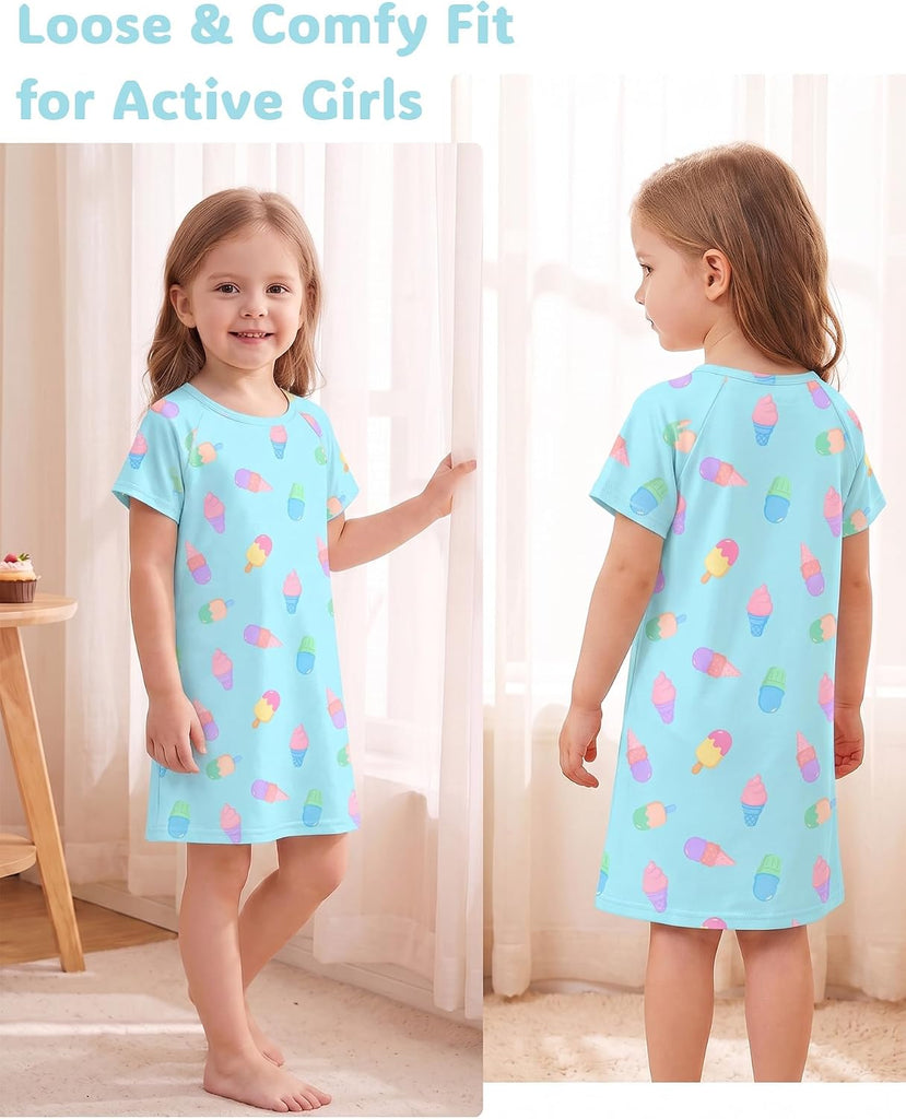 2Pcs Girls Nightgowns Toddler Princess Nightgown Sleepwear