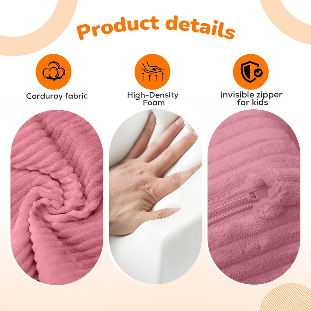 Kids Couch, Pink Corduroy in-1 Fold Out Sofa Chair for Girls