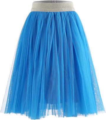 Toddler Baby Girl's Tutu A Line Knee Length Tulle Layered Long Party Skirt for Little Big Girls