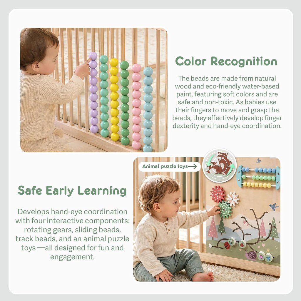 Wooden Baby Playpen, Indoor Play Yard for Toddlers, Stable Fixed 78"x53" | Play Pen for Babies and Toddlers Kids