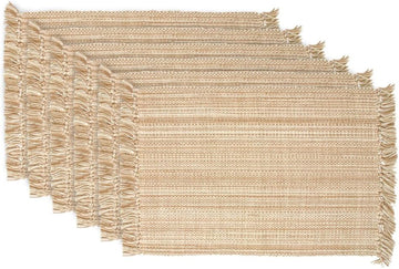 Variegated Tabletop Collection, Placemat Set3x19, Taupe, 6 Piece