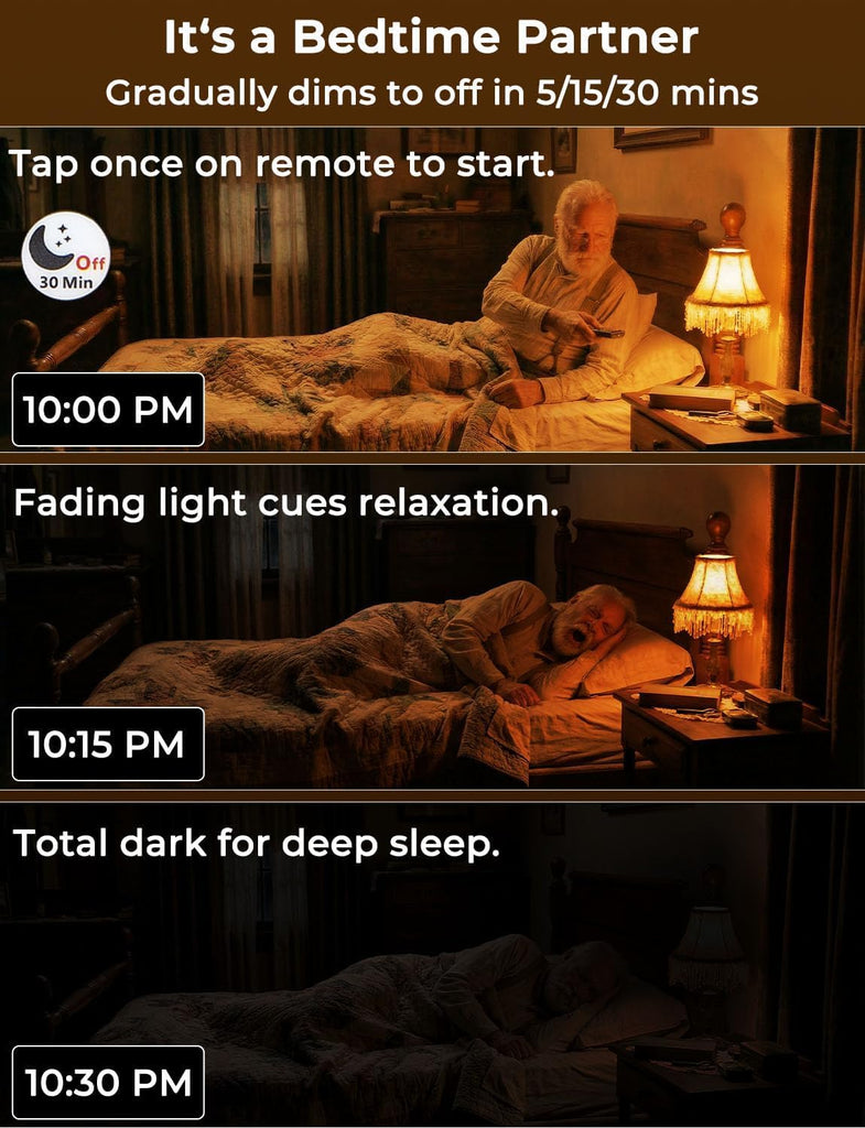 LED Sleep Amber Light Bulbs with Remote Control, 1600K E26 Circadian Light Bulb A15, 5W(40W Equivalent) for Sleep